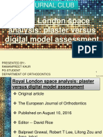 Journal Club: Royal London Space Analysis: Plaster Versus Digital Model Assessment