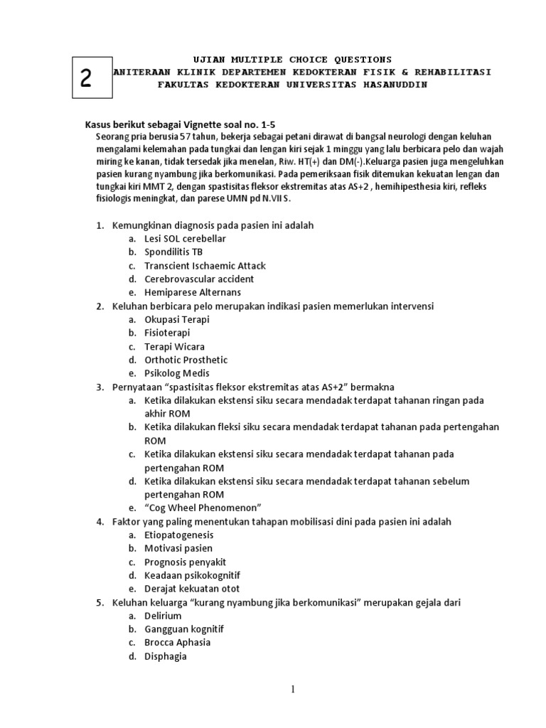 Soal Rehabilitasi Medik