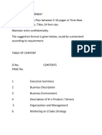 Business Plan Format