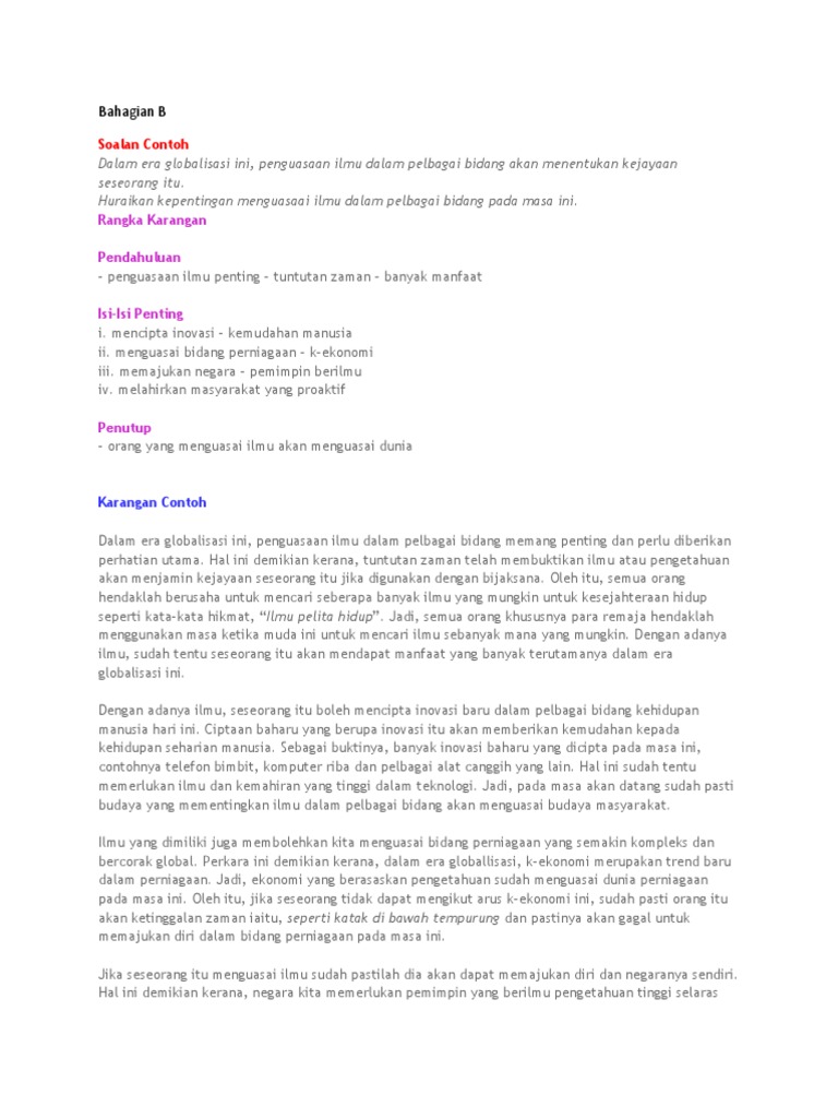 Bm Bahagian B Pdf