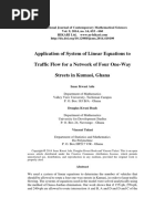 Application of System of Linear Equations To Traffic Flow For A Network of Four One-Way Streets in Kumasi, Ghana