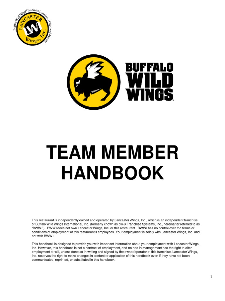 Buffalo Wild Wings Team Member Handbook5 13 Sexual Harassment