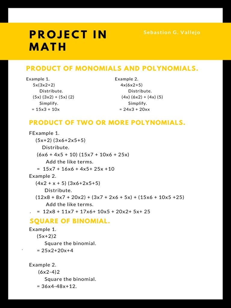 Polynomial Multiplication Examples | PDF