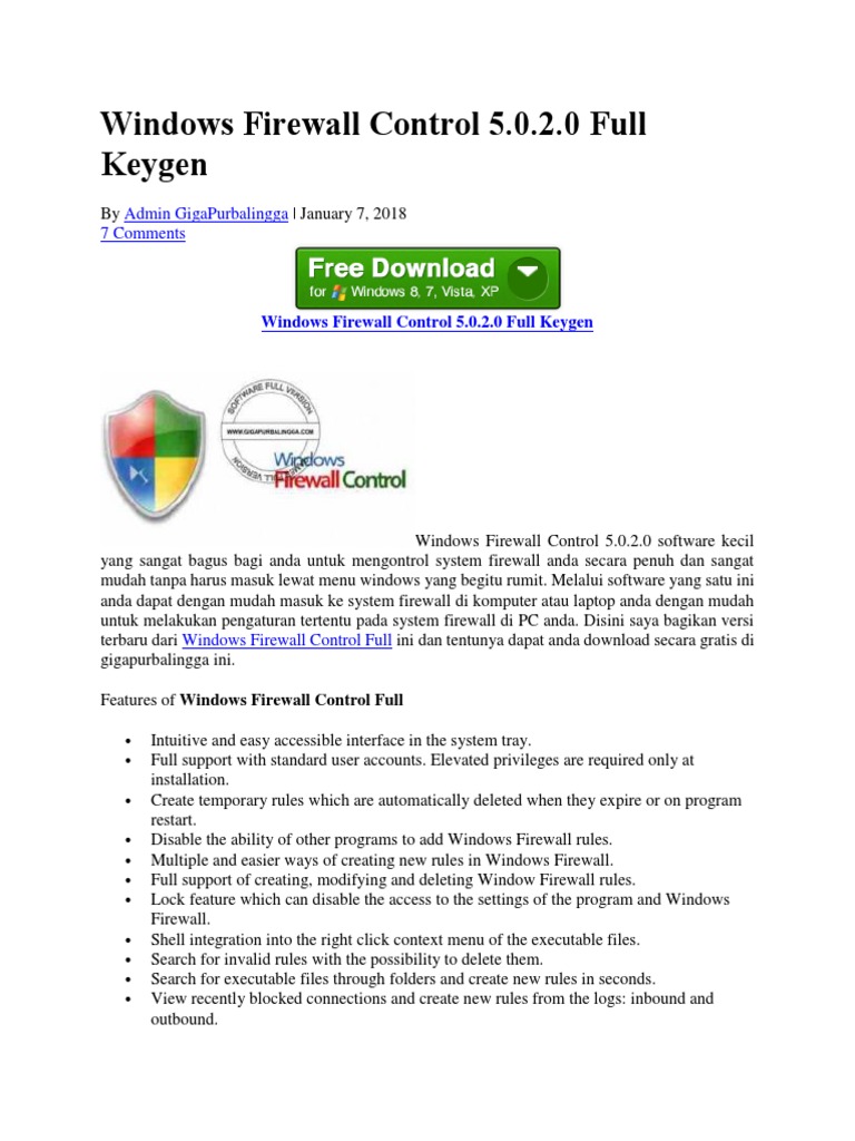 Windows Firewall Control 5 0 2 0 Full Keygen Microsoft Windows Utility Software