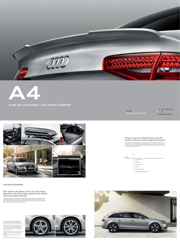 Audi A4 Original Zubehoer Katalog 6 2014 PDF