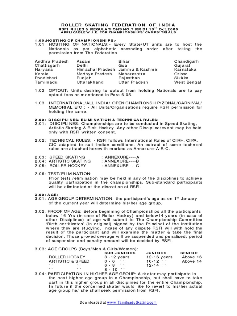 10 Rules 1 PDF Roller Skating Skating