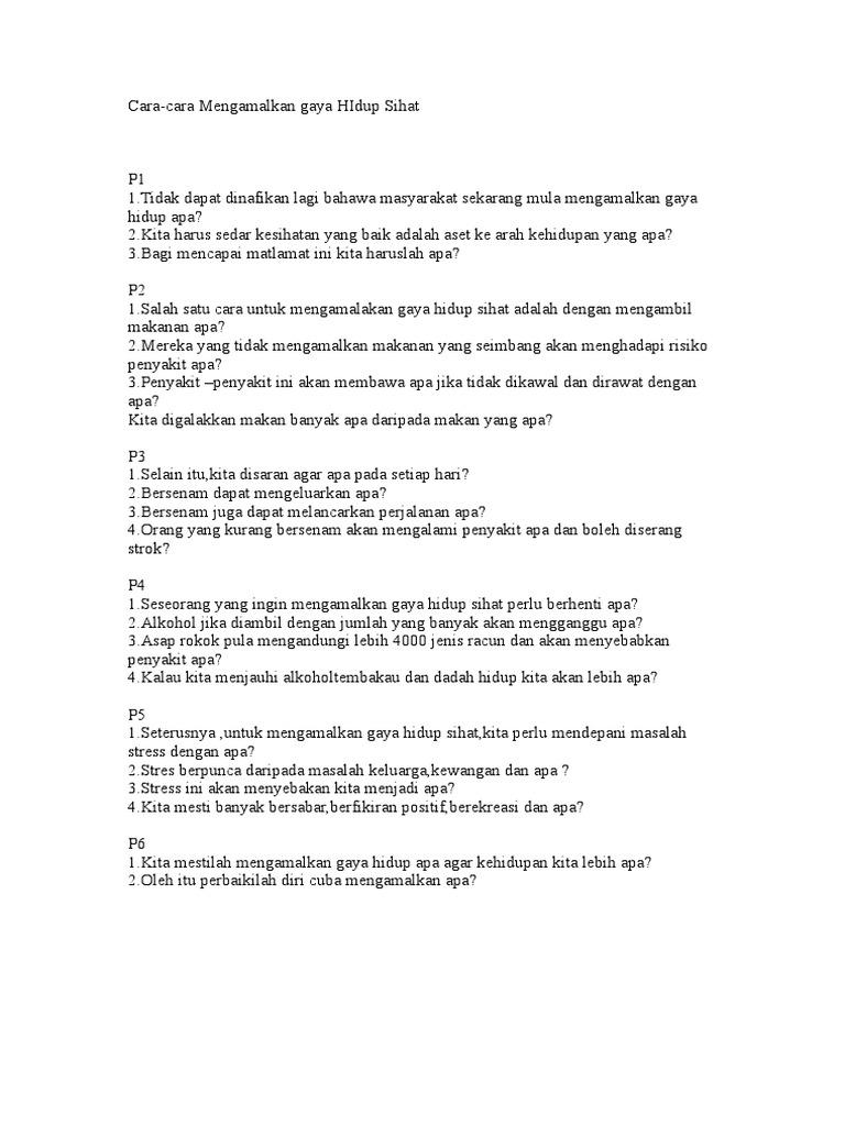 Cara - Gaya Hidup Sihat | PDF