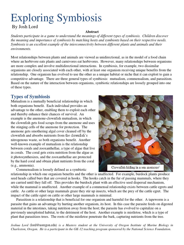 what is a symbiosis in science terms