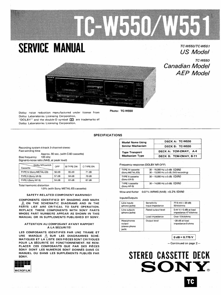 TC W550 | PDF