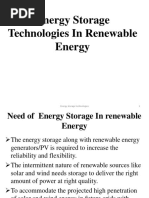 Energy Storage Technologies in Renewable Energy