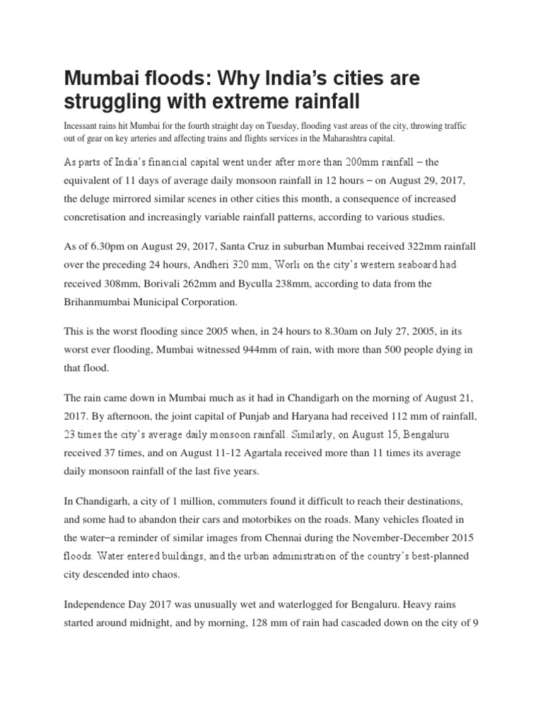 Mumbai Floods Why India S Cities Are Struggling With Extreme Rainfall
