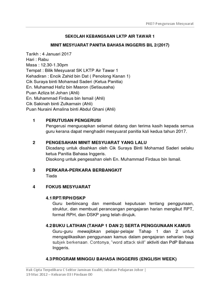 Minggu Bahasa Inggeris Sekolah Rendah
