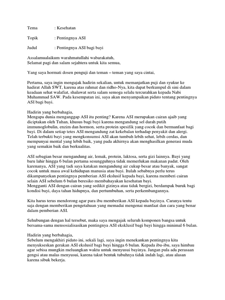 Pidato Asi Bahasa Indonesia