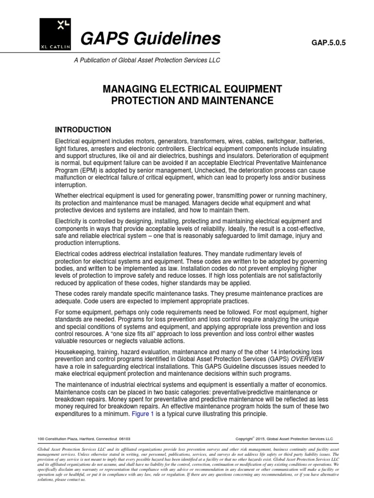 Electrical Protection Maintenance PDF Risk Management Risk