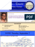 Senator Nina Turner - ENewsletter September 2010