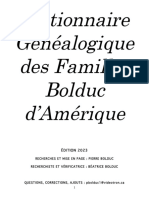 Dictionnaire Généalogique des Familles Bolduc d'Amérique (2020)