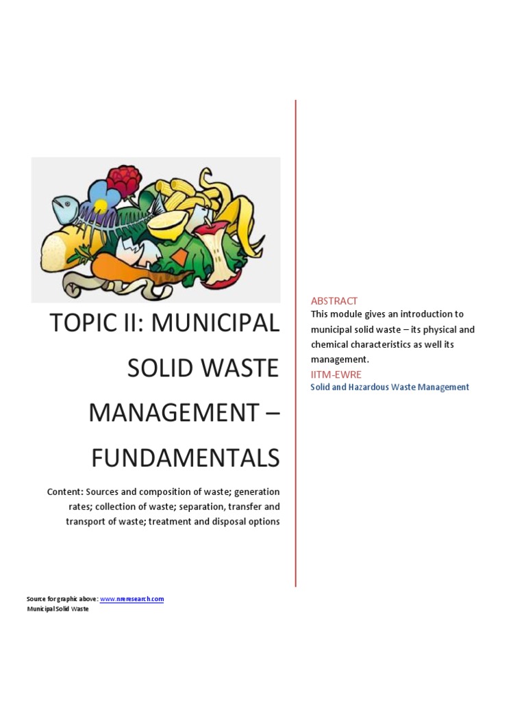 Municipal Solid Waste Management Basics | PDF | Municipal Solid Waste ...