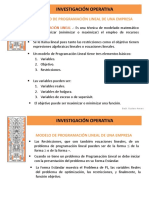 5-1 Investigacion Operativa - Modelo de Programación Lineal de Una Empresa