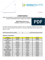 Lista de personal asegurado bajo cobertura de pensiones y salud