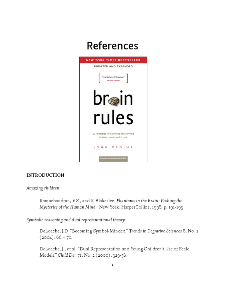 References Brain Rules John Medina PDF | PDF | Hippocampus | Memory