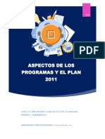 Aspectos de Los Programas y El Plan 2011