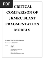 Critical Comparison of JKMRC Blast Fragmentation Models (Hal
