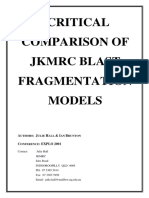 Critical Comparison of JKMRC Blast Fragmentation Models (Hal