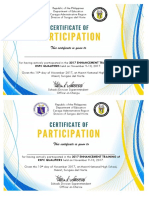 This Certificate Is Given To: RSPC QUALIFIERS Held On November 9-10, 2017