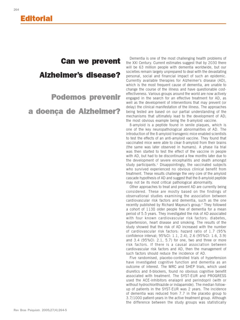 Can We Prevent Alzheimer's Disease? | PDF | Alzheimer's Disease | Dementia