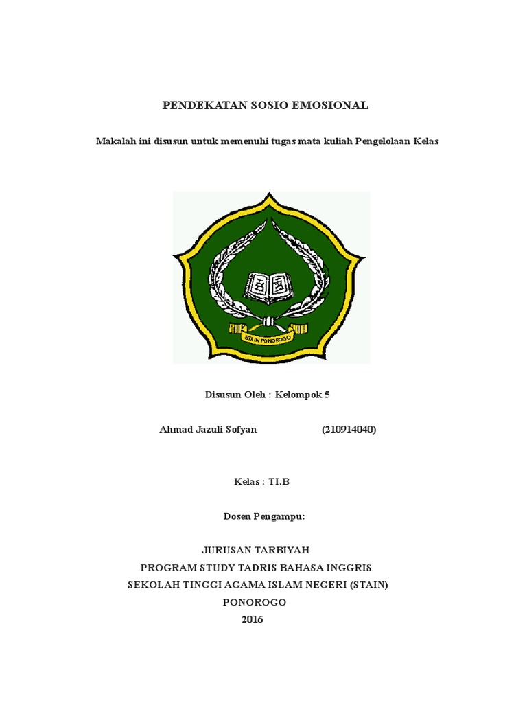 Makalah Pendekatan Sosio Emosional