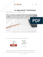 'Term Loan Appraisal' Technique - Bankers' Club