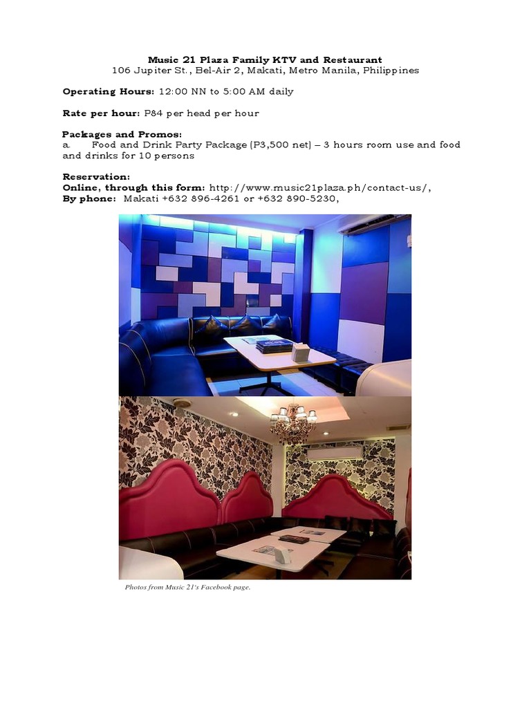 KTV Options and Rates in Metro Manila | PDF | Food And Drink | Business