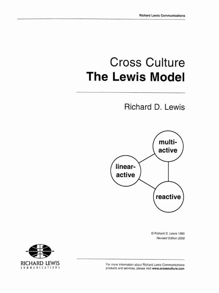 Cross Culture The Lewis Model PDF | PDF