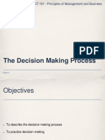 The Decision Making Process: MGT 101 - Principles of Management and Business
