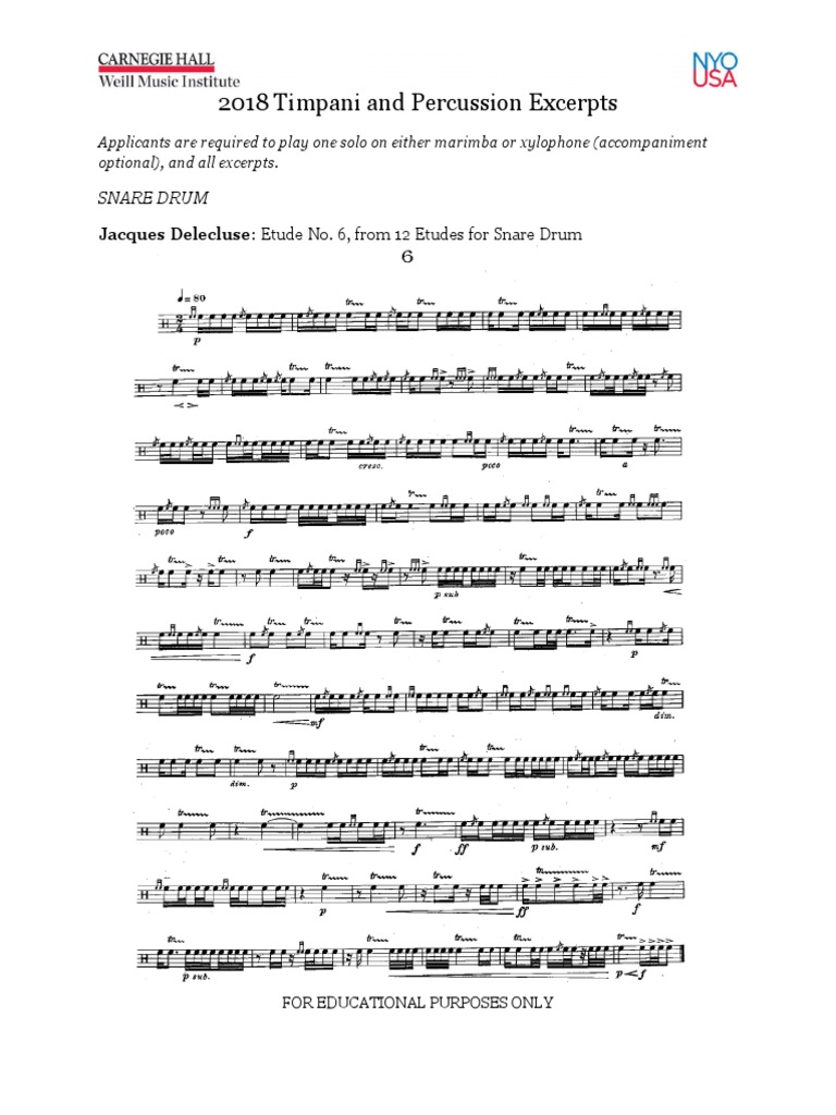 Percussion Excerpts PDF