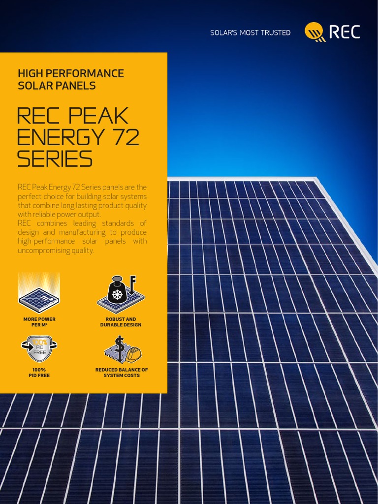 REC Peak Energy 72 Series Overview | PDF | Solar Panel | Electrical ...