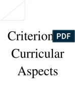Criterion 1 Curricular Aspects