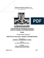 "Vocación de Santidad Política para El Mundo Contemporáneo" Tesis