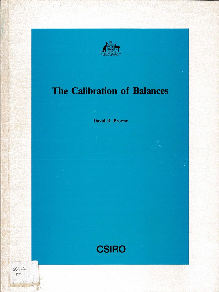 Calibration of Balance CSIRO PDF Weighing Scale Weight