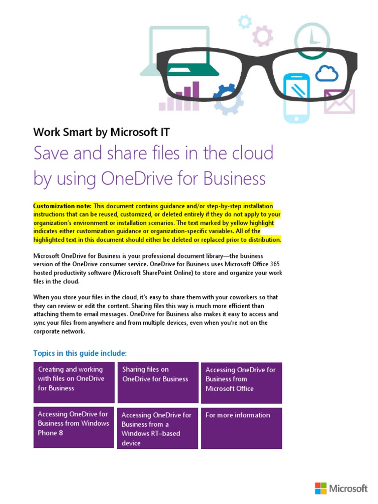 3642 Save and Share Files in The Cloud by Using OneDrive For Business ...