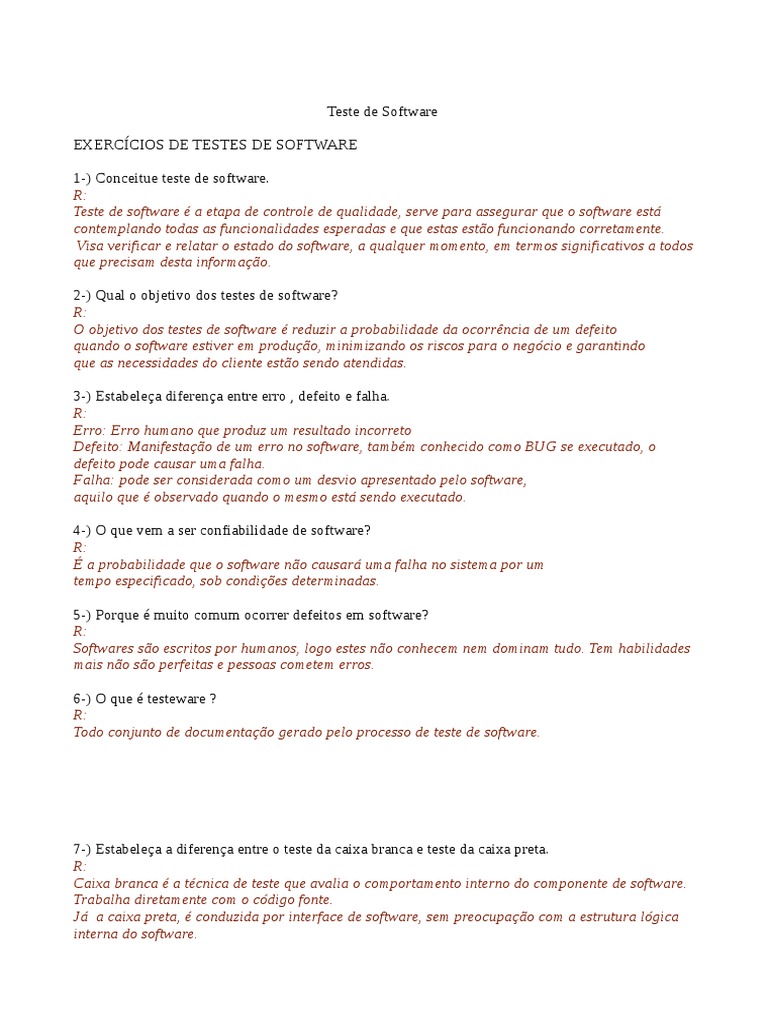 Etapas e Tipos de Teste de Software | PDF | Programas | Engenharia de ...