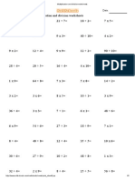 Multiplication and Division Worksheets: Name: Date