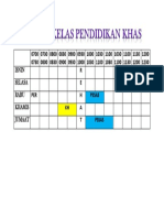 Jadual Kelas Pendidikan Khas