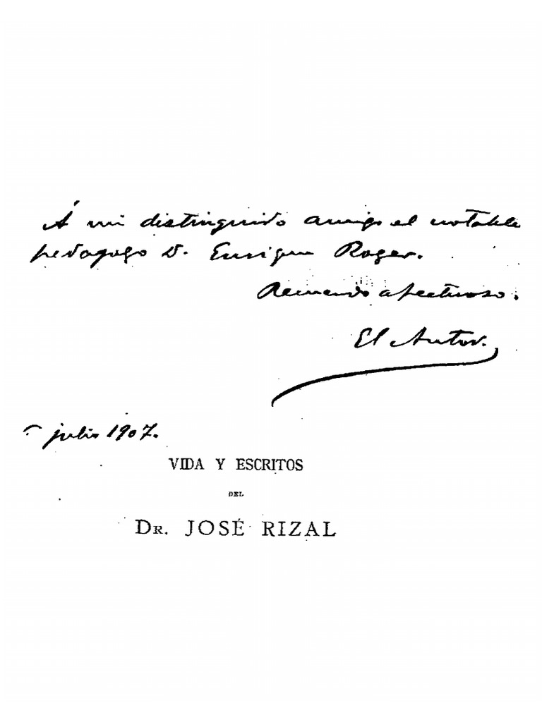 Retana Vida Y Escritos Del Dr Jose Rizal