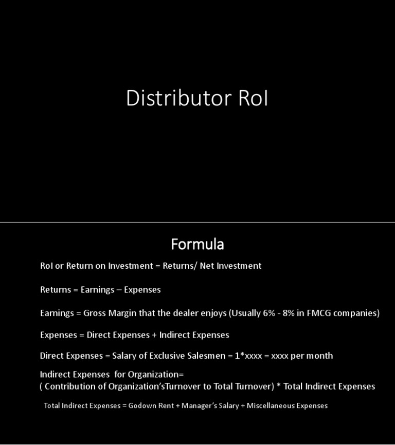 Distributor RoI | PDF | Revenue | Factor Income Distribution