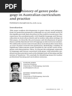 A Brief History of Genre Pedagogy in Australian Curriculum and Practice