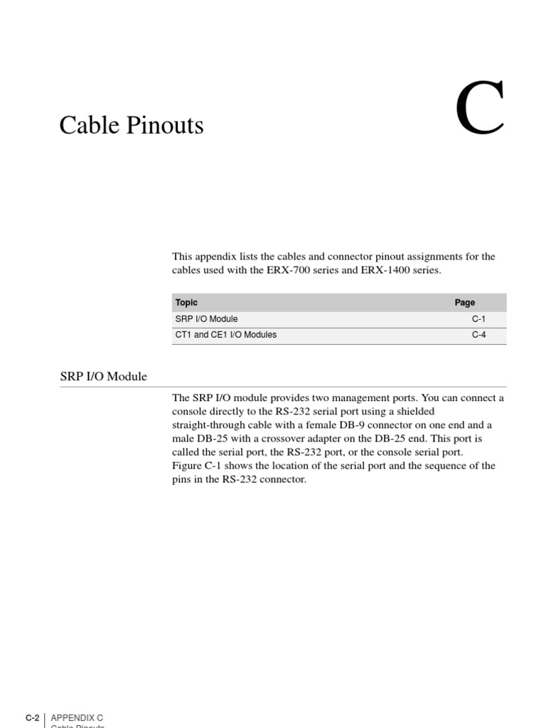 ERX Series Cable Pinout Guide | PDF