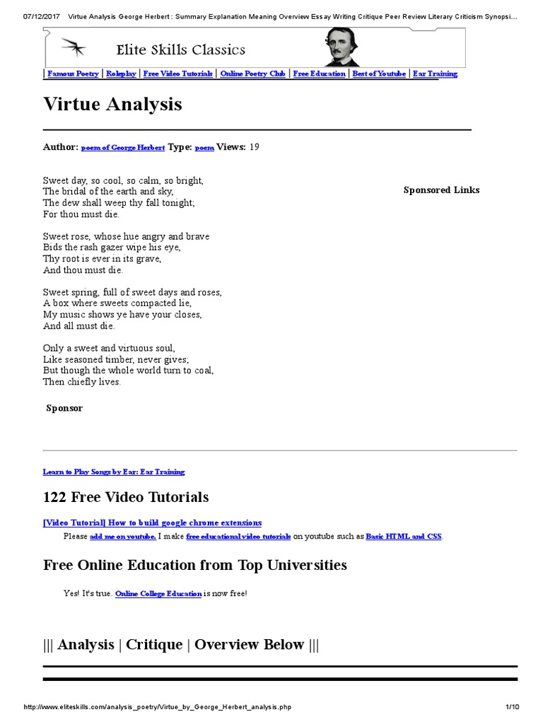 Virtue george herbert image