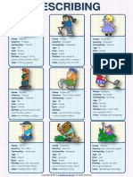 Describing People Esl Speaking Cards Worksheet PDF