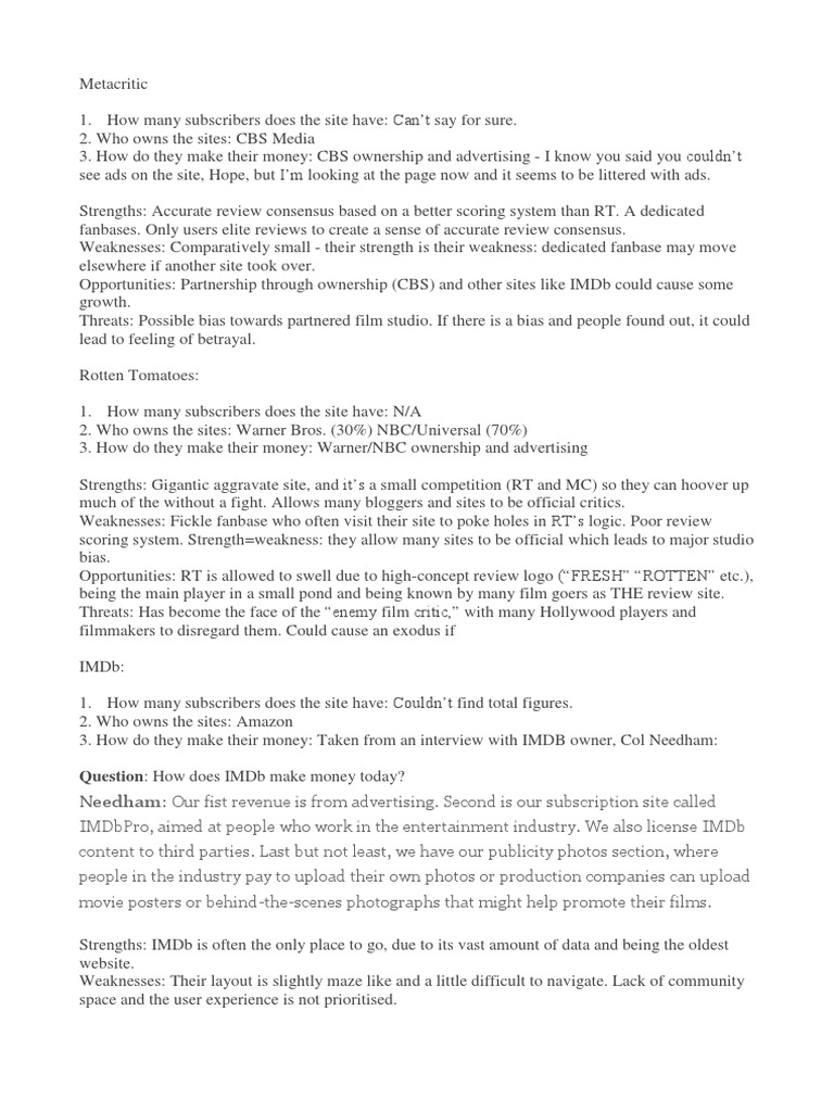 Film Review Platforms Analysis | PDF | Social Media | Popular Culture &  Media Studies